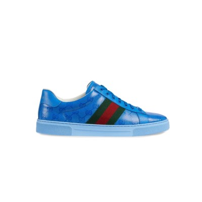 GUCCI ACE GG CRYSTAL CANVAS BLUE 760775 FACRF 4349